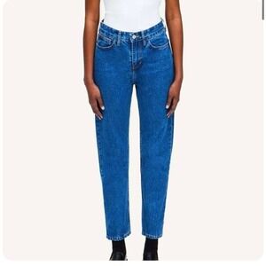 Hnst‎ Mom High Waist Tapered Leg Pacific Blue Denim Jeans Womens Size 28